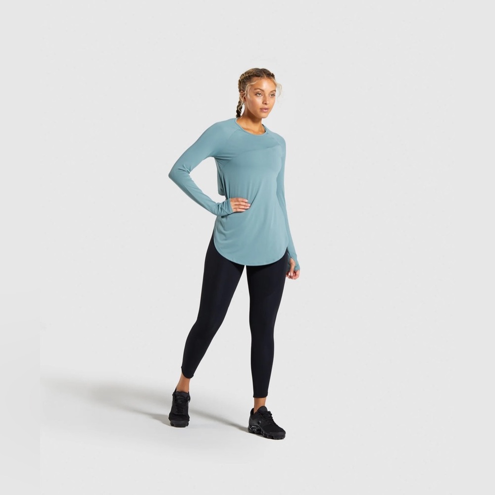 Gymshark Captivate Long Sleeve Top - Turquoise - Picture 3 of 8
